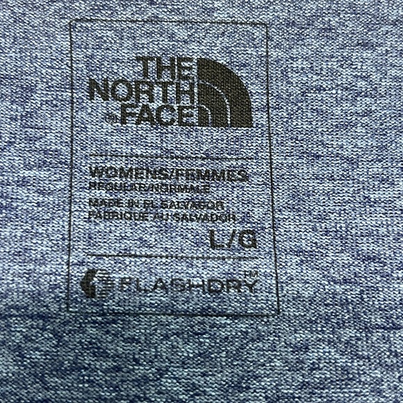 North Face Flash Dry Tee Women Sz L Blue Athletic‎ Workout Causal Activewear - Picture 2 of 8